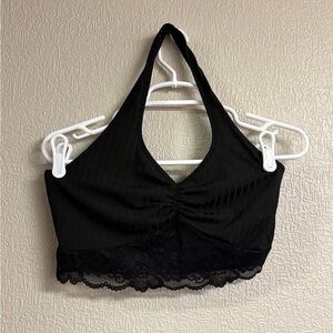 Black Lace Halter Bralette